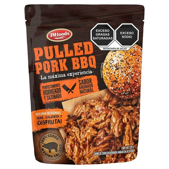 Carne de cerdo JM Foods deshebrada con salsa bbq 220 g