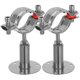 thumbnail image 1 of Adjustable Stainless Steel Pipe Support Bracket For Ceiling Wall Mount Indoor And Outdoor Use 2Pcs, 1 of 4