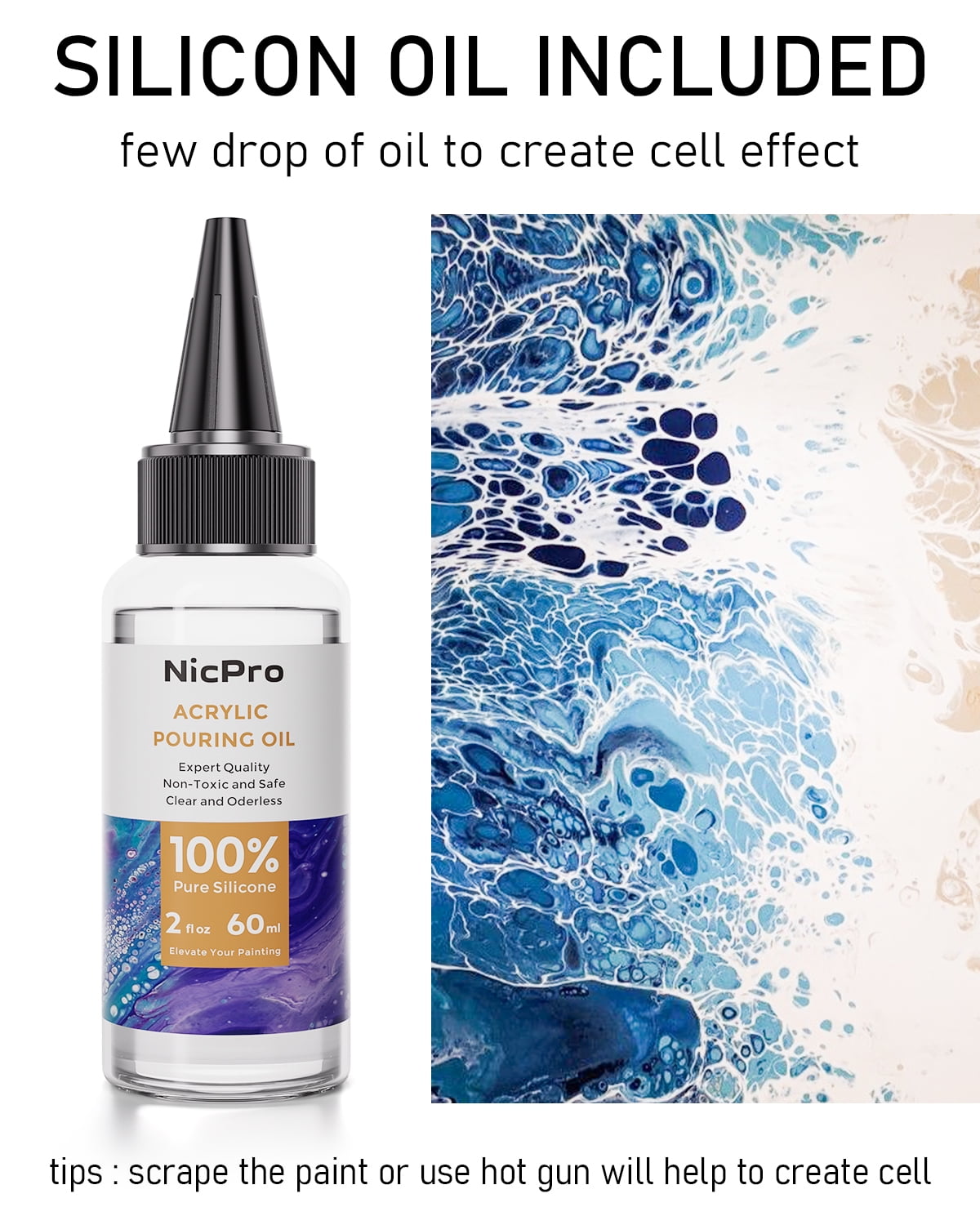 Nicpro 14 Colors Large Bulk Acrylic Pour Paint Set (33.8 oz,1000 ml), Premixed High Flow Art Pouring Paint Supplies Kit