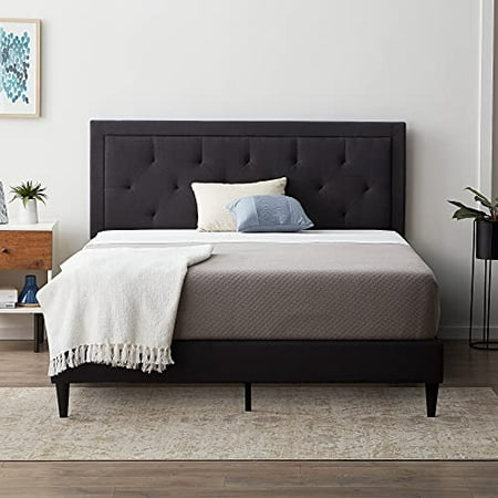 Lucid Charcoal Upholstered Bed With, Diy King Bed Frame No Box Spring