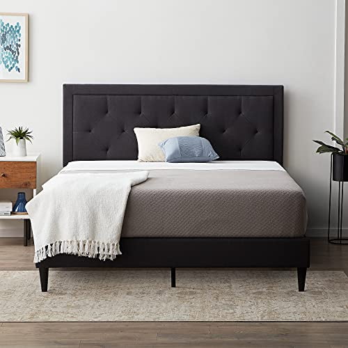 Lucid Upholstered Bed With Diamond, Upholstered Bed Frame King No Headboard