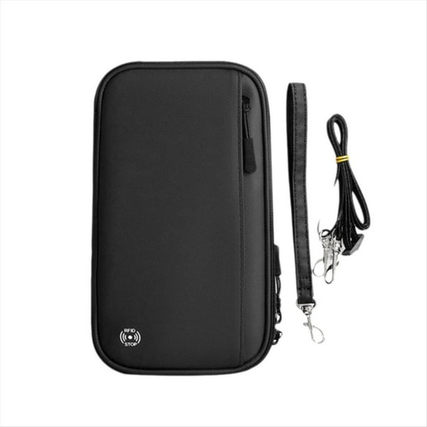Billetera de Viaje, Portatarjetas, Pasaporte, Bandolera, Organizador para el Hombro, Protectora para Documentos y Billetes de Viaje en el Extranjero