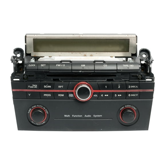 Restored 2004 Mazda 3 AMFM Radio Receiver 6 Disc CD Player Display Part Number BN8S669RXA (Refurbished)