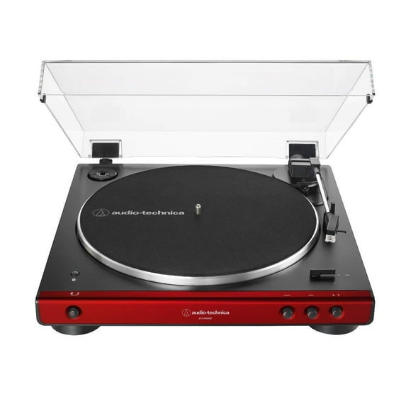 Audio-Technica AT-LP60XBT-RD Fully Automatic Belt-Drive Stereo Turntable, Red