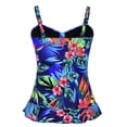 thumbnail image 5 of Hilor Womens 50's Retro Ruched Tankini Tops Ruffle Hem Swimsuit Tops Plus Size Swimwear Tops, 5 of 6