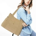 thumbnail image 4 of HAWEE Canvas Tote Bag for Women Zip Top Daily Work Handbag Casual Shoulder Bag for Shopping Business Travel, Khaki, 4 of 7