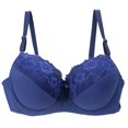 thumbnail image 5 of HAOTAGS Womens Plus-Size Bras, Mesh Breathable Seamless Push-Up Bra Lace Sports Bra Everyday Bra Dark Blue XL, 5 of 5