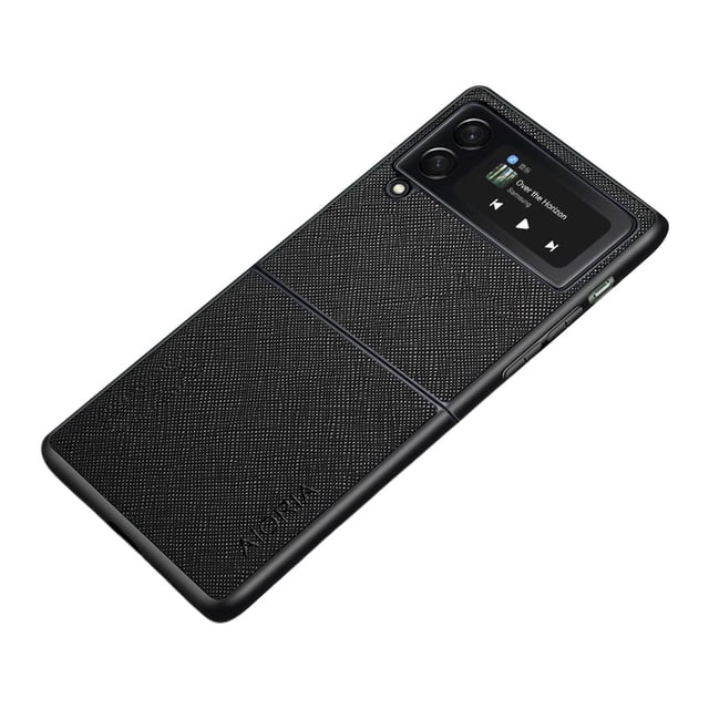 Funda Con Tapa A Prueba De Golpes De Cuero Pu Con Textura Cruzada Compatible Con Samsung Galaxy Z Flip3 5G Funda Protectora Rígida Plegable Para Pc matsuzay EL017733-03