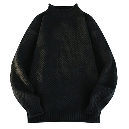 

Clearance 2023 YOHOME Autumn and Winter New Sweaters Mens Womens Knitted Underlay Shirt with Couple Top Black 2XL