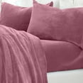 thumbnail image 3 of Great Bay Home Solid Velvet Plush Warm and Cozy Fleece Sheet Set (Twin, Rose), 3 of 7