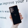thumbnail image 4 of Compatible with Samsung Galaxy A52/A52S Case for Women Girls, Cute Love Heart Pattern Electroplated Design Soft Slim TPU Protective Bumper Cover for Samsung Galaxy A52/A52S-Black, 4 of 10