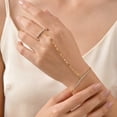 thumbnail image 5 of VNOX Stainless Steel 18K Gold Plated Tennis Chain Finger Bracelet Hand Chain for Wedding Party Gift, 5 of 6