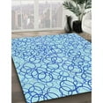 thumbnail image 2 of Ahgly Company Indoor Round Patterned DodgerBlue Area Rugs, 4' Round, 2 of 6
