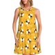 thumbnail image 1 of Balery Cute Bee Butterfly Yelllow Vestidos de verano para mujer con estampado: vestido holgado sin mangas, vestido playero informal y cómodo para días calurosos., 1 of 7