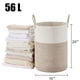 thumbnail image 2 of Cesta de Lavandería Grande para Mantas, Juguetes, Ropa Sucia en Sala de Estar, Baño, Dormitorio, 56 L(Blanco y Marrón), 2 of 8