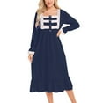 thumbnail image 1 of Robes pour Femmes 2023 Robes d'Été Robe Décontractée à Manches Longues Col Carré Mi-Mollet Tenue de Maison, 1 of 5
