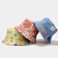 thumbnail image 3 of Unisex Sea Animail Pattern Print Bucket-hat Double-side-wear Reversible Fisherman-cap, 3 of 3