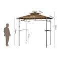 thumbnail image 2 of 8'x5' Grill Gazebo,Asofer Tier BBQ Canopy with Vented Top, Outdoor Steel Frame Shelters with Shelves and Hooks for Backyard Patio,Brown, 2 of 7