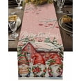 thumbnail image 5 of Merry Christmas Gnomes on Pink Table Runner 13x108in Non-Slip Cotton Linen Table Runners, Snowy Farmhouse Dresser Scarves TableRunner for Dinner Kitchen Dining Wedding Party, 5 of 9