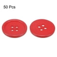 thumbnail image 3 of Uxcell 50Pcs 36L Sewing Buttons 7/8"(23mm) Resin Round Flat 4-Hole Craft Buttons for Sewing Clothing DIY, Red, 3 of 5