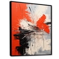 thumbnail image 2 of Designart "Red and White Chaotic Burst I" Abstract Framed Wall Art - Modern Red Abstract Collages Living Room Framed Canvas Art, 2 of 6