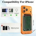 thumbnail image 3 of Case for iPhone 16e, PU Leather PC + TPU Protective Case with Detachable Strong Magnetic Card Pocket Kickstand Shockproof Anti-Scratch Non-Slip Slim 3 In 1 Phone Case Cover, Green, 3 of 10
