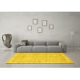thumbnail image 3 of Ahgly Company Machine Washable Indoor Square Abstract Yellow Modern Area Rugs, 5' Square, 3 of 4