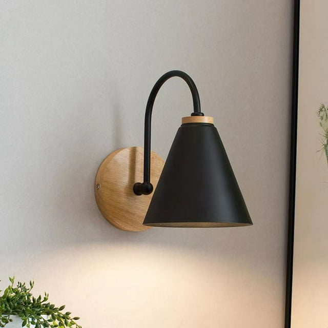 Corridor Wall Lamp, Wall Mounted Light Curved Iron Lampshade Heat Dissipation For Dining Room Without Lamp Bulb