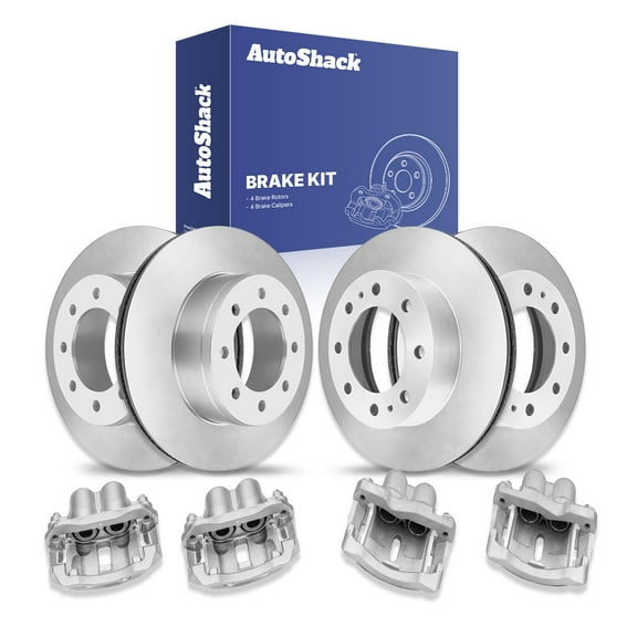 AutoShack Front & Rear Brake Rotors Calipers | Replacement for 2006-2020 Chevrolet Express 3500 2.8L 4.3L 4.8L 6.0L 6.6L V6 V8 RWD | 8-PC Brake Kit