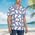 thumbnail image 5 of Haiem Cute White Rabbit Printed Hawaiian Shirt for Men - Men’s Casual Beach Summer Shirts - Stretch Fabric with Modern Fit-, 5 of 9