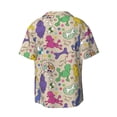 thumbnail image 4 of Goofa Colorful Poodle Dog Printed Men's Casual Short-sleeved Shirt,Lightweight Breathable Button-down,Summer Casual men's top,Versatile Fashion shirt-X-Large, 4 of 7