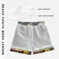 thumbnail image 3 of FORMRS Boys Swim Trunks Quick Dry Mesh Liner Boardshorts Sizes XS-XL, White Floral Garden, 3 of 7