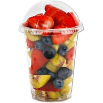 12 oz Clear Plastic Cups with Dome Lids No Hole - (30 Sets) PET Disposable Dessert Cup, Parfait cup for Ice Cream, Iced Cold Coffee Drinks, Cupcake. Fruit Cups for Kids bday Party with Nice Sealing