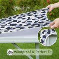 thumbnail image 6 of Blue and Dark Blue Leopard Pattern Square Fitted Tablecloth with Elastic Edge,Square Table Cover,Washable Elastic Table Cover for Home Kitchen Party Decor 34"x34", 6 of 6