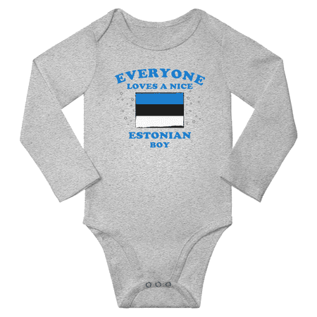 

Everyone Loves a Nice Estonian Boy Baby Long Slevve Romper Bodysuit (Gray 18-24 Months)