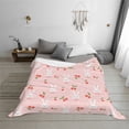thumbnail image 7 of Vsdgher Rabbit And Cherry Pattern Fleece Throw Blanket, Horizontal Fleece Bedding Home Decor for Couch & Bed All Season Use -80"x60", 7 of 7