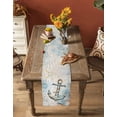 thumbnail image 5 of ERUNPONLY Blue Anchor Coastal Table Runner - 72 Inch Long Nautical Summer Beach Starfish Snowflake Cotton Linen Blended Dress Scarves Farmhouse Table Runner for Kitchen Dining, Coffee Table, 18"x72", 5 of 8