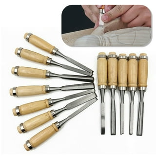 8 Piece Wood Chisel Woodworking Lathe Hand Tool Set - Includes