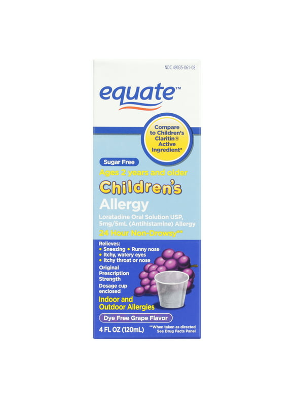 Equate Children's Allergy Oral Solution, Grape, 4 fl oz