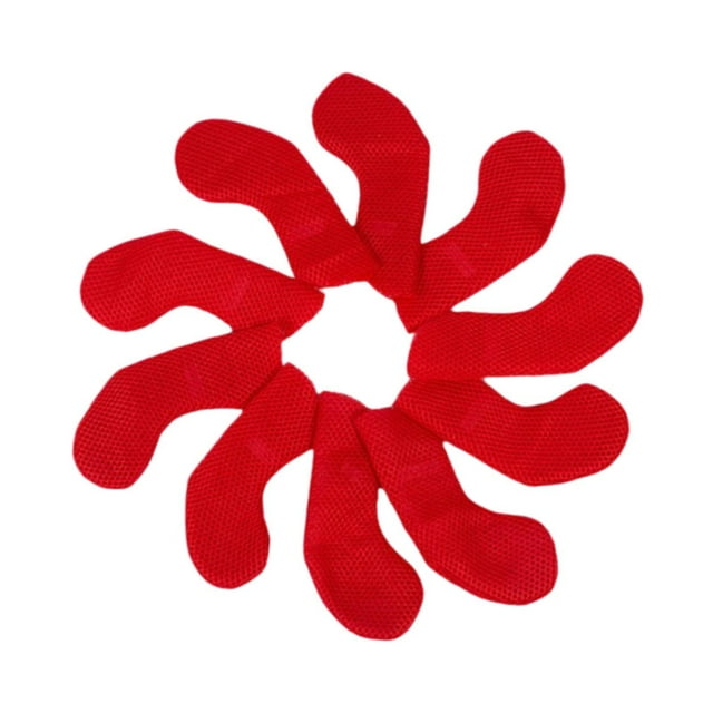 10 fundas para cabezas de hierro de golf, modernas, elásticas, portátiles y a prueba de polvo. Rojo