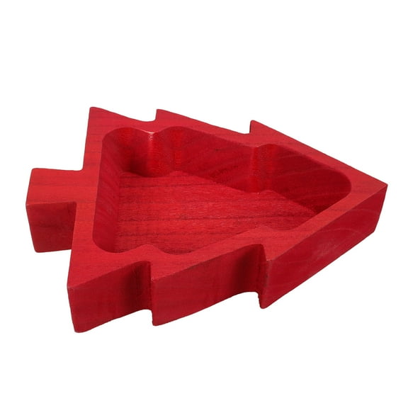 Pretyzoom Holiday Serving Dishes Christmas Tree Serving Plate Dark Red 1Pcs