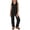 Black, variant on GiLiling Girls Linen 2 Piece Outfit Sleeveless V-Neck Top and Loose High Waisted Summer Pants Set (Pink, 13-14 Years)