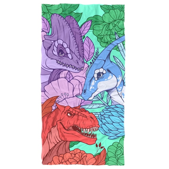 Pastel Dino Portrait Beach Towel 30' X 60'