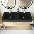 thumbnail image 4 of 48" Wall Mounted Floating Bathroom Vanity in Oak with Black Quartz Sink, 4 of 12