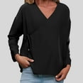 thumbnail image 5 of Aboser Oversized Kimono Tops for Women Lightweight Cotton Linen Shirts Casual Side Tie Blouses Loose V Neck Kimonos Breathable Soft Blouse Black L, 5 of 9