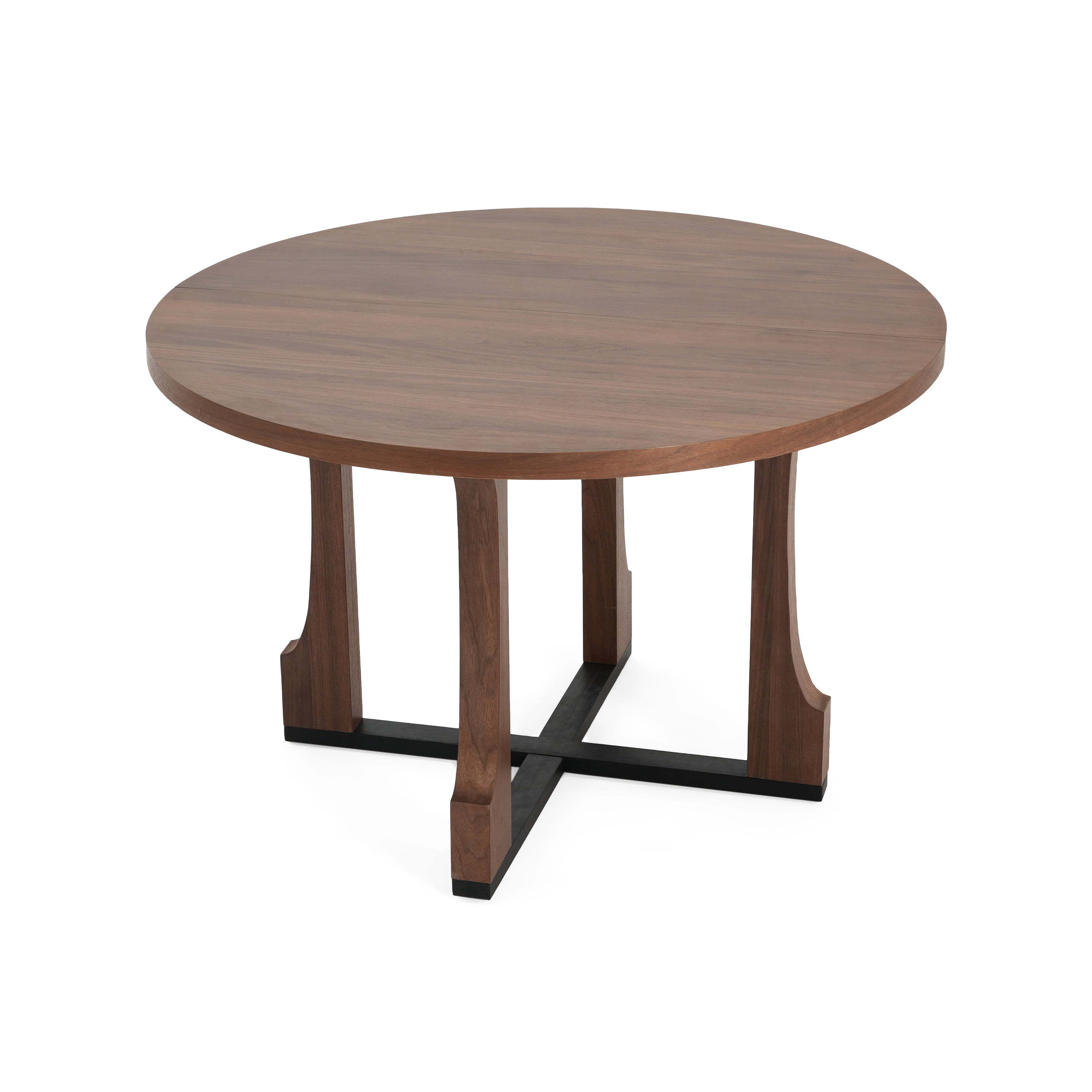 Euroco 48" Round Dining Table for 4, Farmhouse Kitchen Table with Wooden Frame for Kitchen Living Room,Walnut