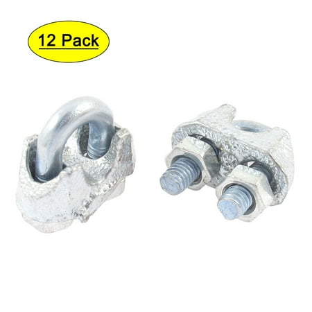 

Unique Bargains 3mm 1/8 Metal Wire Rope Cable Clamp Clips 12pcs