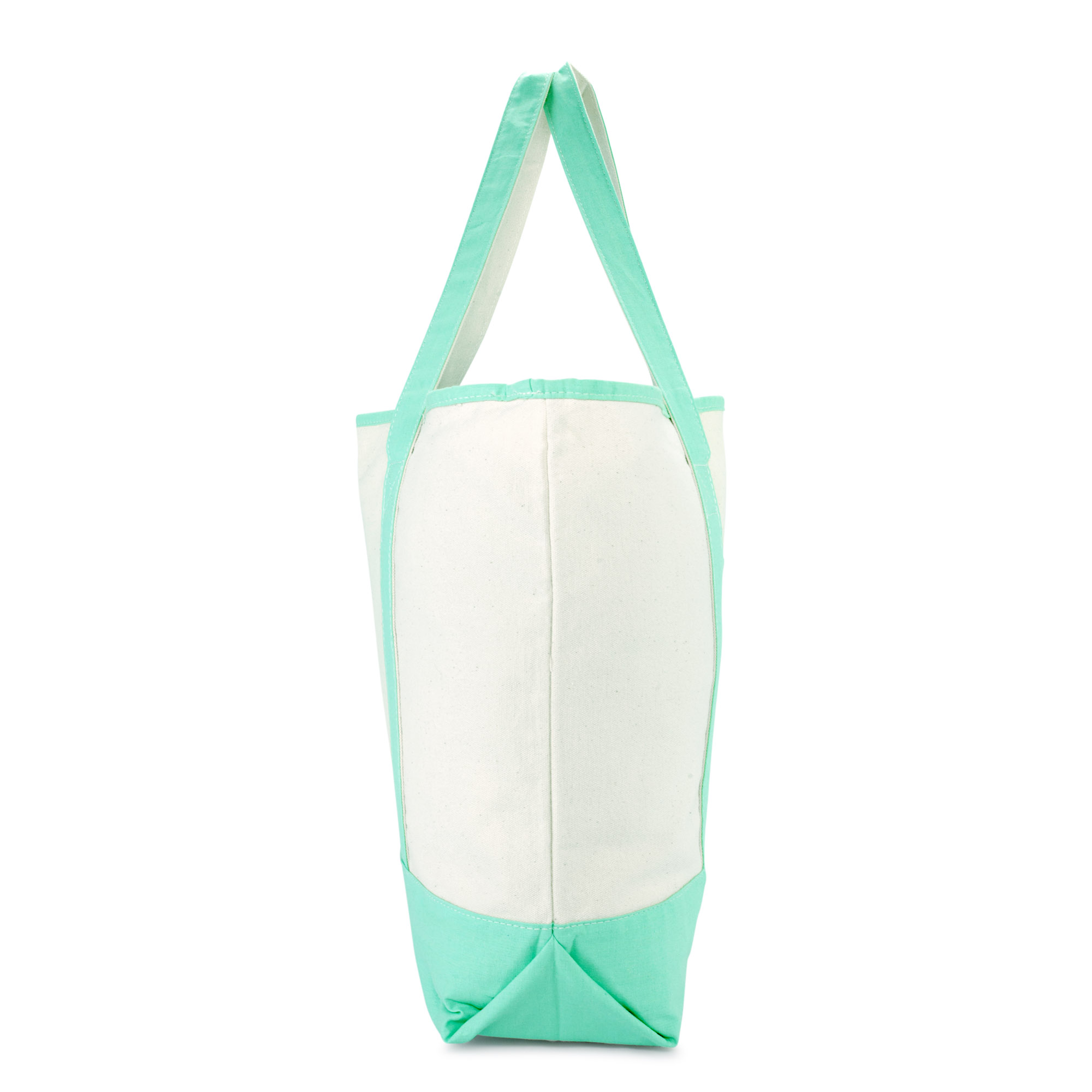 DALIX 22" Open Top Deluxe Tote Bag with Outer Pocket in Mint Green - image 2 of 5