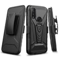 thumbnail image 3 of For Kyocera Durasport 5G Durasport 5G UW Holster Belt Clip Kickstand Design Phone Cover With Free Tempered Glass Screen Protector - Black, 3 of 6