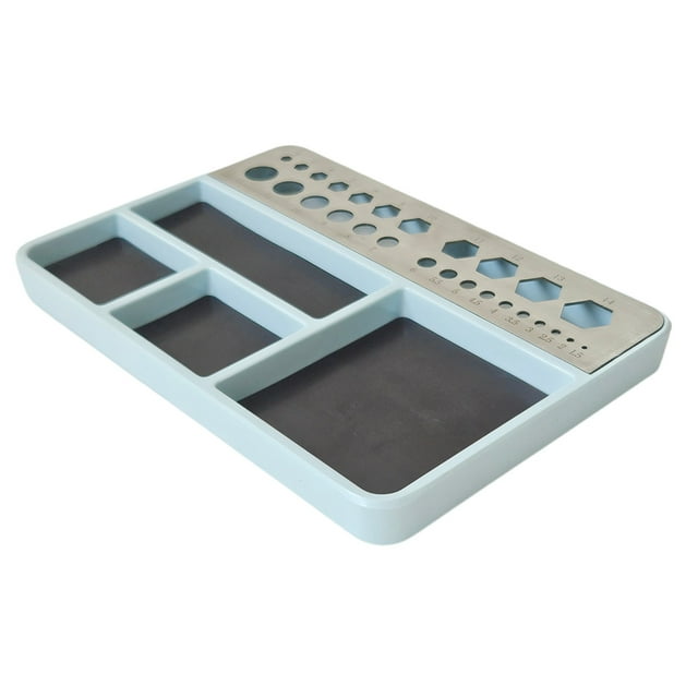 Mistaha Plateau d'Outils Magnétique Spécialisé pour la Réparation de Pièces de Modèle avec Divers Trous Ronds et Hexagonaux - Gris Fumée